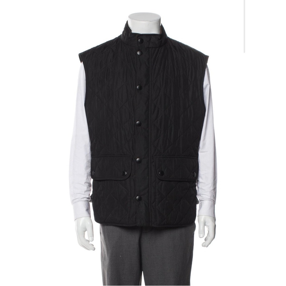 Barbour Lowerdale Quilted‎ Vest Mens XL Black MQU0495BK11 Diamond Gilet Snap